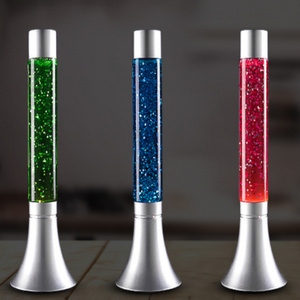 Cylinder Lava Lamp Decorative Living Room Standing Floor Lamps Novelty Pearl Powder RGB Glitter Lights