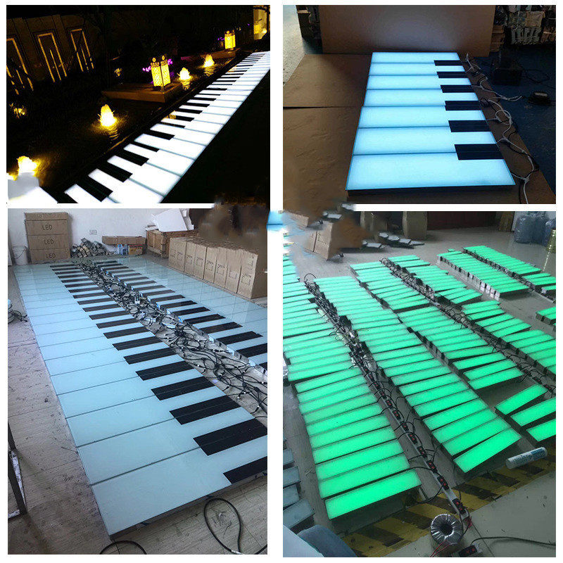 Tile Lamp Induction Foot Pedal Ground Piano Keys Tile Landscape Lighting Stair Step Light Stage Piano Brick Lights