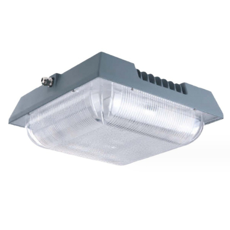 Slim LED Canopy Light with Dlc Premium Outdoor Petrol Station Light PC Cover Non-glare Dimmable Canopy Lamp