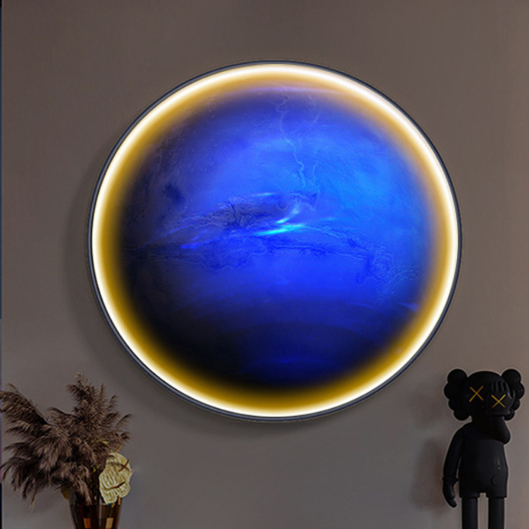 Mural Wall Lights Blue Earth Meteor Crater Venus Moon Wall Lamp Bedroom Decorative Sconce Hotel Aisle Ceiling Lamp