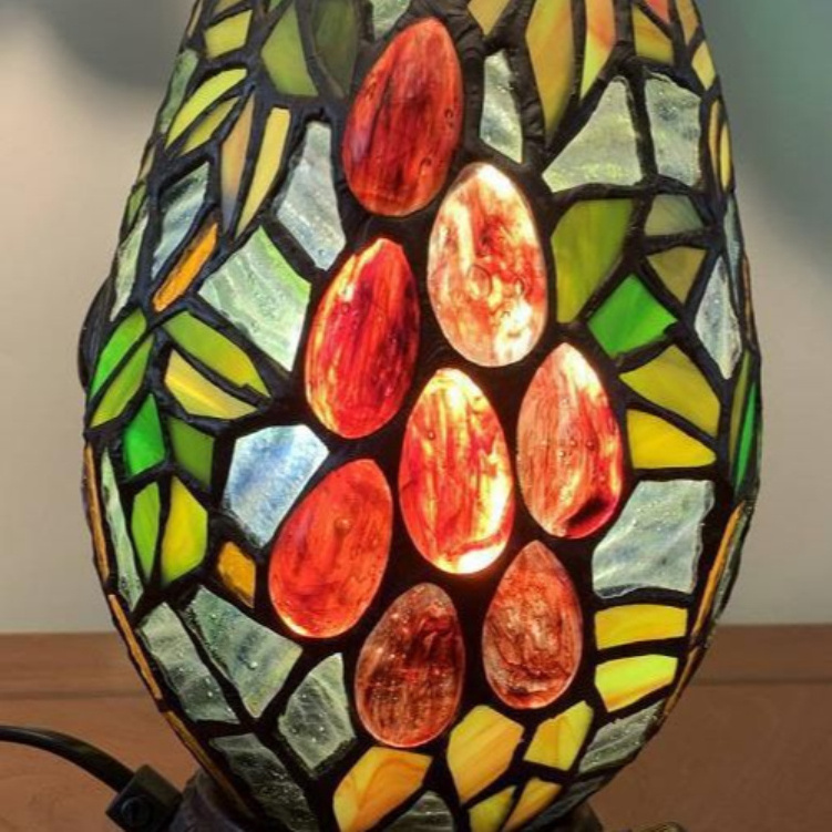 Stained Glass Tiffany Table Lights Boho Vase Lantern Hotel Decoration Counter Table Lamp Peacock Enchanted Desk Light