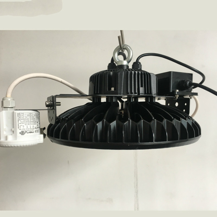 Led UFO High Bay Light 100w 150w 200w with Motion Daylight Sensor Basement Garage Dimmable Industrial Lighting