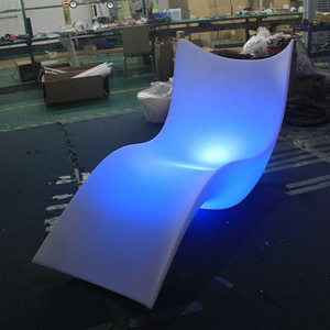 LED Chaise Longue Luminous Bench RGBW Color Recliner Hotel Pool Club Pool Side Lounge Chair Decor Luminous Chair Seat