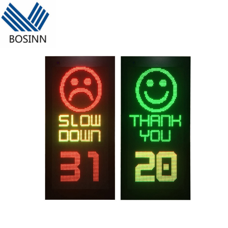 Doppler Radar Speed Limit Sign Feedback SIM Card Memory Solar Display Screen Reflective Road Safety Warning Sign Radar