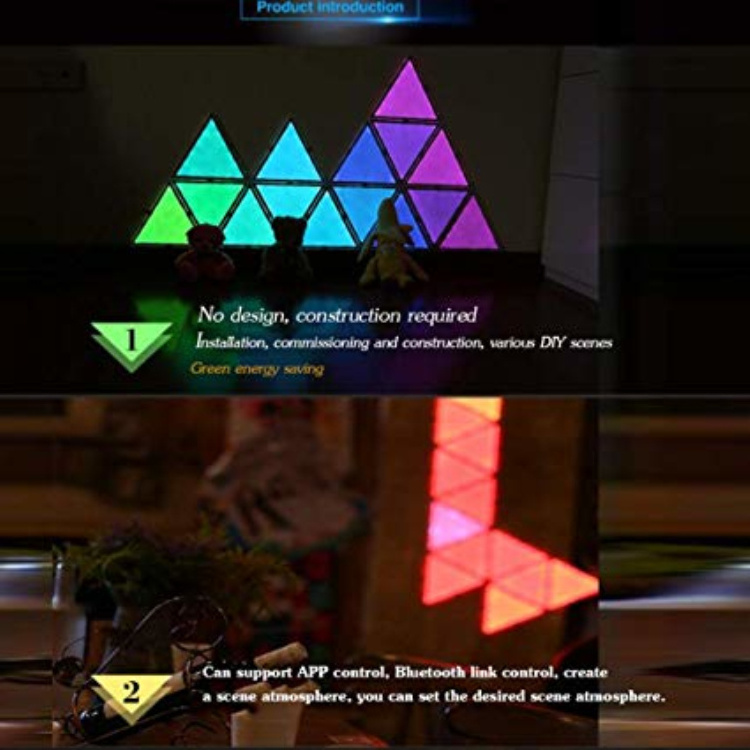 LED Panel Lamp RGB Hexagon Modular Wall Lights DIY Triangle Magic Smart Lamp BT APP Control Sconces Jigsaw Panel