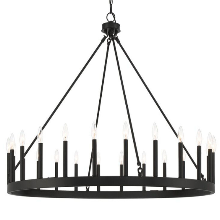 American Country Pendant Lights Industrial Rustic Living Room Black Iron Lamp Wagon Wheel Candle Holder Chandelier