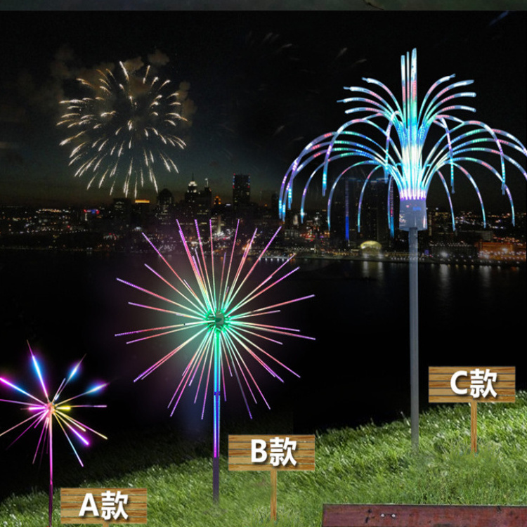 Led Digital Fireworks Lamp Outdoor Dynamic Modeling Lights Meteor Shower Garden Decoration Plaza Landscape Lighting