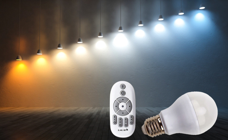 LED Bulb Lamp Used Ceiling Table Light Adjustable Dual White Table Lamps 2.4G Wireless Remote Control Bulb Lights