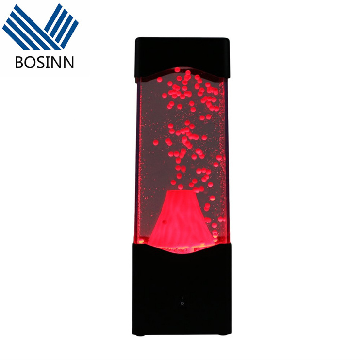 LED Night Light Bedroom Mood Miniature Erupting Molten Volcano Lava Lamp Water Tower Display Desk Lights