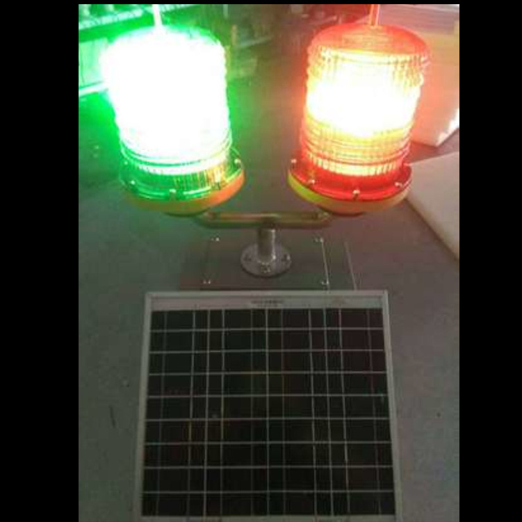 Solar Powered Aviation Obstruction Light Aircraft Double Beacon Aircraft Warning Lamp Solar Twin Heads Flash Lamp