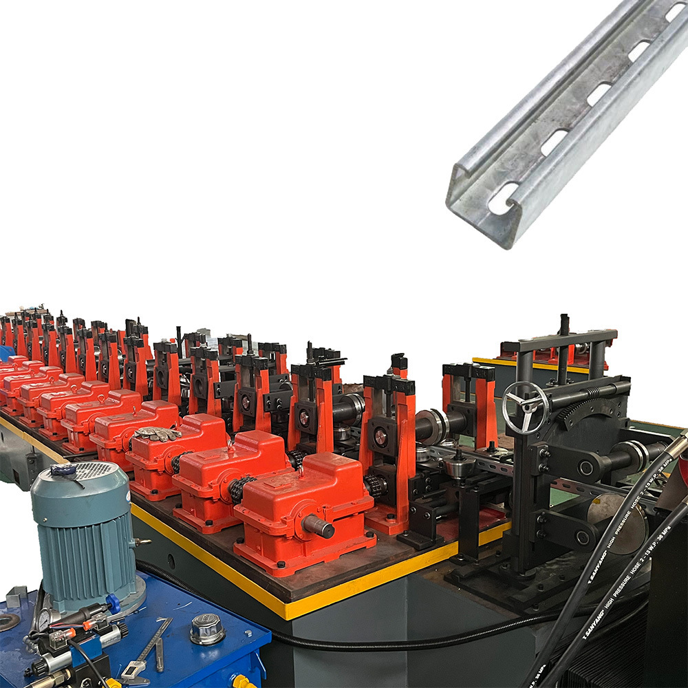 Solar Panel Frame 41x41 Manufacturing machine Strut Roll forming Line C Solar Strut Channel Roll Forming Machine