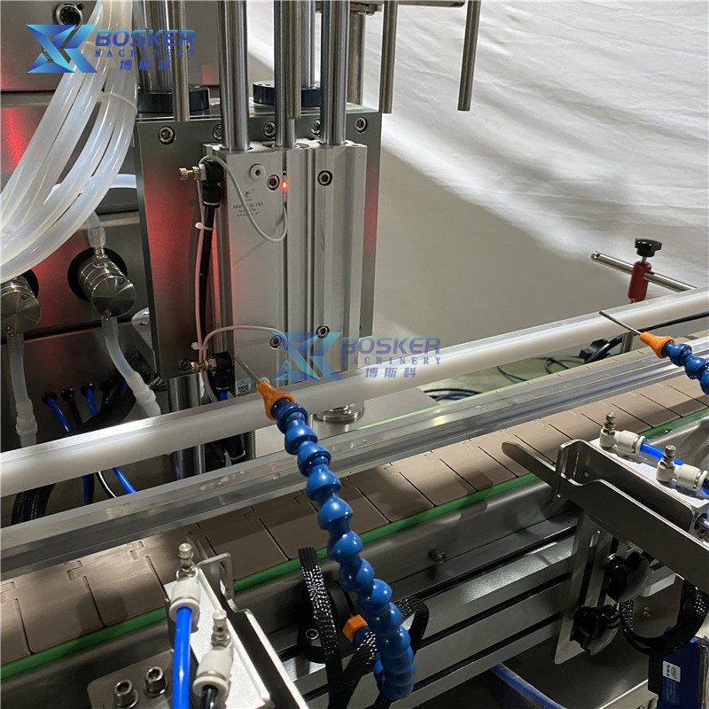 BSK-LAG01 Factory Liquid Products Automatic Cap Feeder Magnetic Pump 4 Head Filling Machine