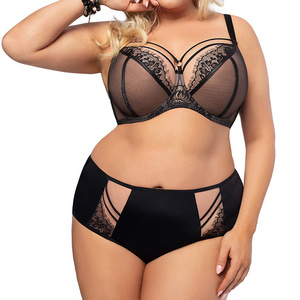 BOJIN New Arrival Women Underwire Breathable Lingerie Quick Drying Bra Plus Size Cup Sexy Lace Charming Set Adults Thin Print