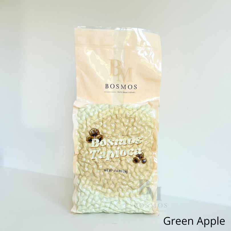 Bosmos_ Green Apple Tapioca Pearls 3kg- Best Bubble Tea Supplier in Taiwan, Tapioca boba