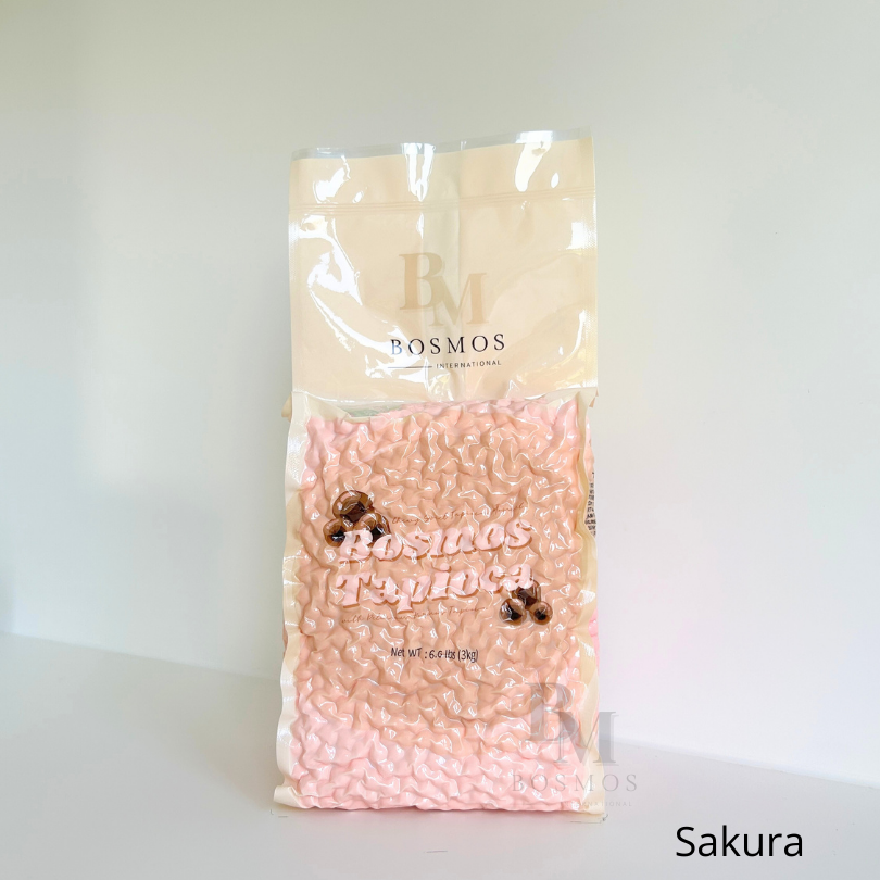 Bosmos_ Sakura Tapioca Pearls 3kg- Best Bubble Tea Supplier in Taiwan, Tapioca boba