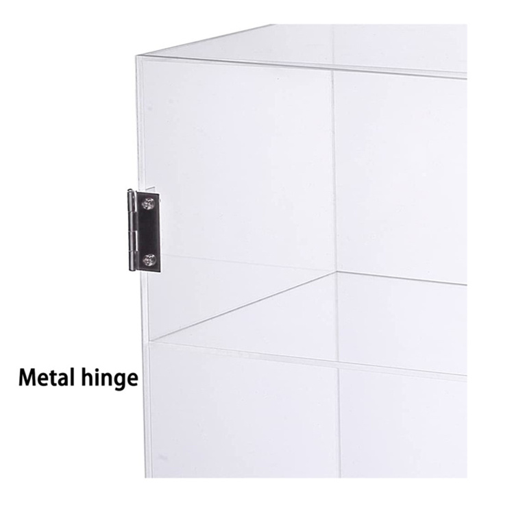 Clear Lockable Showcase for Collectibles Countertop Display Rack Storage Display box Acrylic Display Case 3 Shelf with Lock