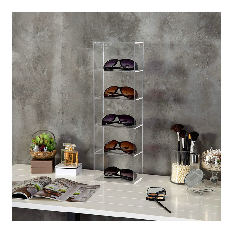 Wall Mounted Clear Acrylic Glasses Display Rack  Holder Organizer Storage Tray Stand  Acrylic Sunglasses Plastic Stand Rack