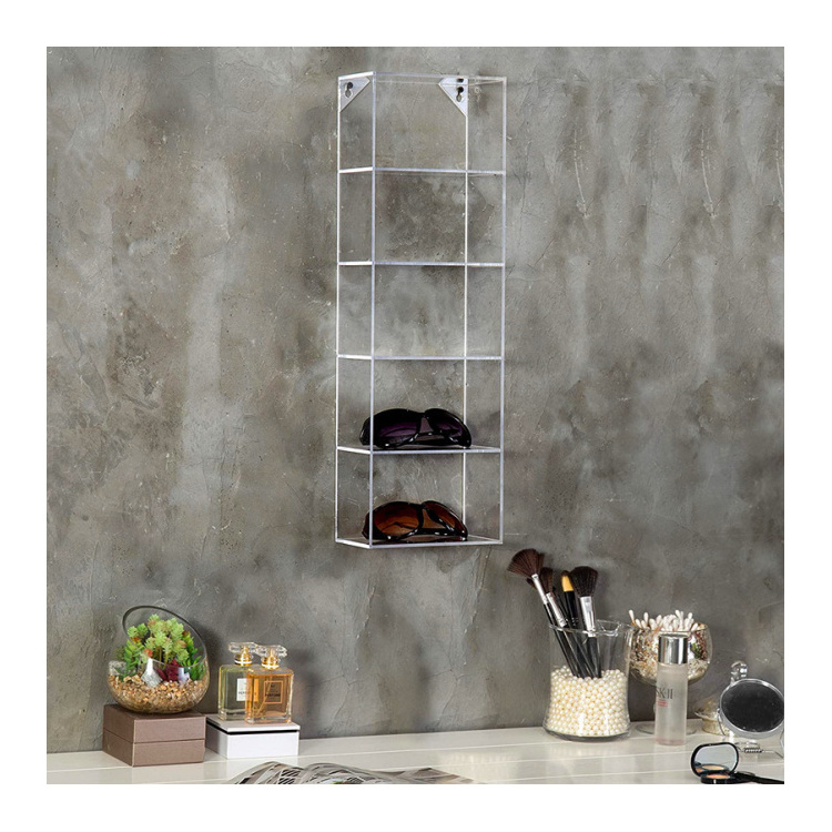 Wall Mounted Clear Acrylic Glasses Display Rack  Holder Organizer Storage Tray Stand  Acrylic Sunglasses Plastic Stand Rack