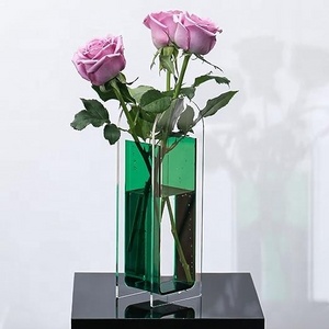 Acrylic Modern vase Teal Aesthetic Decor Bud Vase for Living room, Bedroom, Coffee table