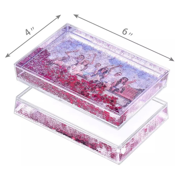 WATER SNOW GLOBE RESIN ACRYLIC PHOTO FRAME 4*6 PLASTIC PICTURE INSERT SNOW GLOBE WITH FLOATING GLITTER