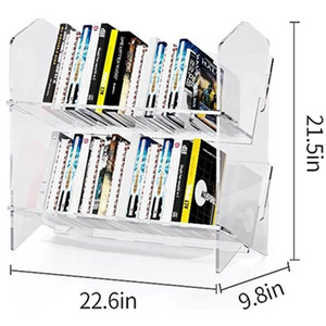 Acrylic Desk Bookcase Storage Organizers Display Narrow Book Shelf