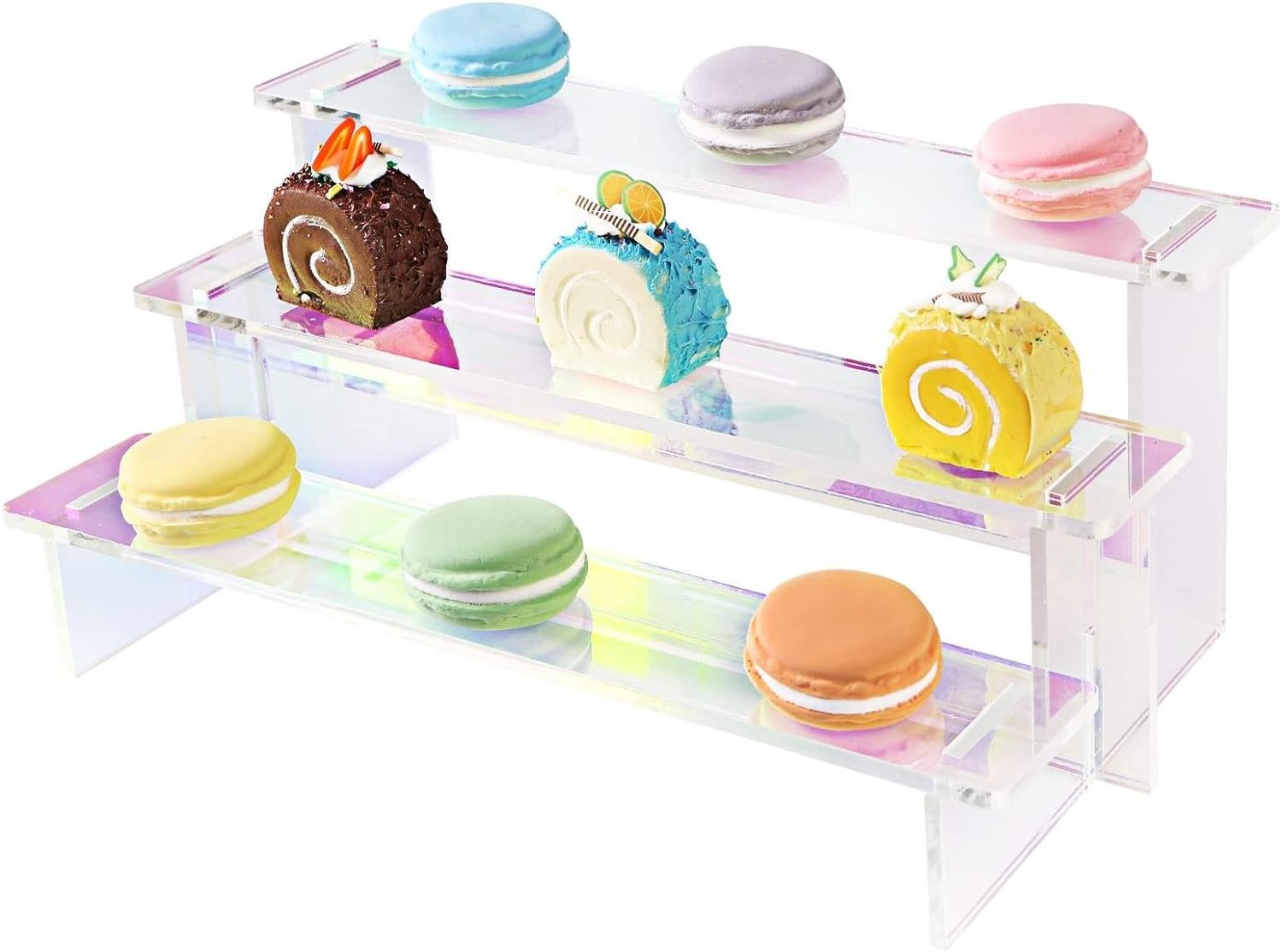 Custom Rainbow  Acrylic Macaron Display Tray,  Stand Cookie Stand For Wedding Banquet Decor Cookies Cake Display Holder