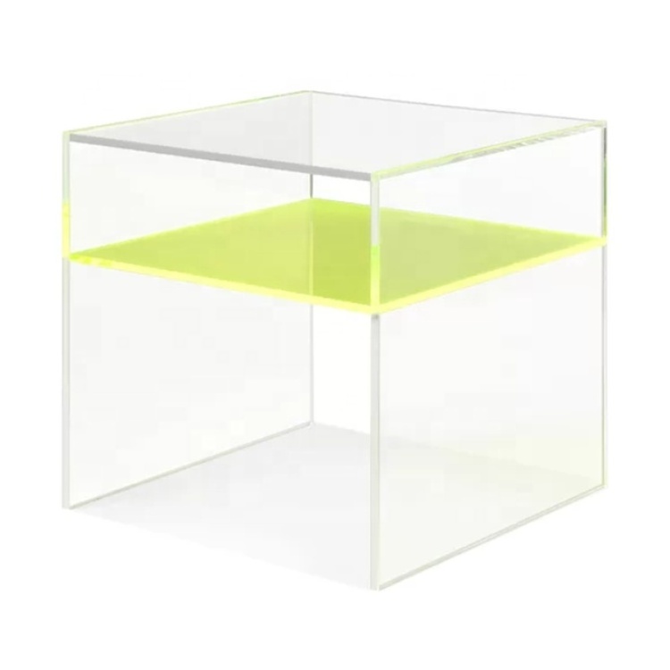 Versatile Elegant and Multi-color Acrylic Accent Table Bedside Table with Clear Acrylic Frame Suitable for Bedroom