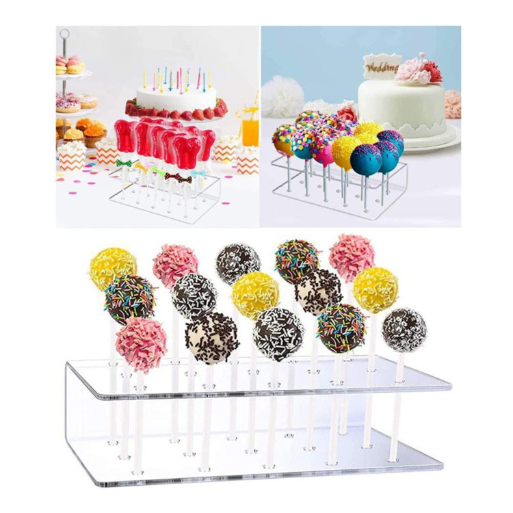 Candy Box Cake Pop  Acrylic Lollipop Holder 15 Hole Clear Acrylic Cake Pop Stand Display For Weddings Baby Showers Birthday