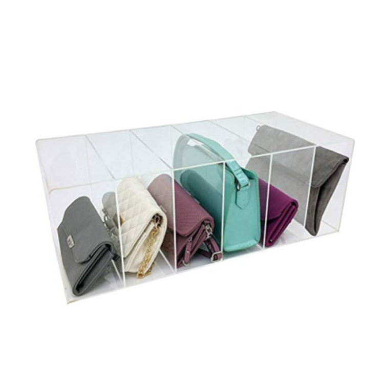 Modern Clear Hot Sales Custom Acrylic Riser Display Plexi Bag Display  Bags Display Acrylic Transparent Stand Case Holder