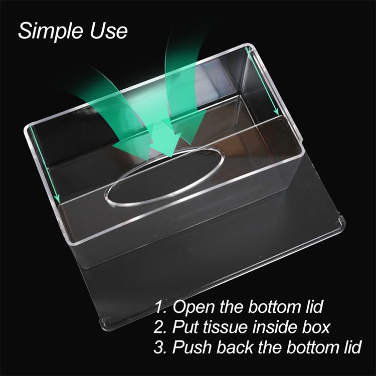 Plastic Clear Acrylic Tissue Box Holder Napkin Paper Bag For Toilet Office Home Hotel Table Car Restaurant With Lid