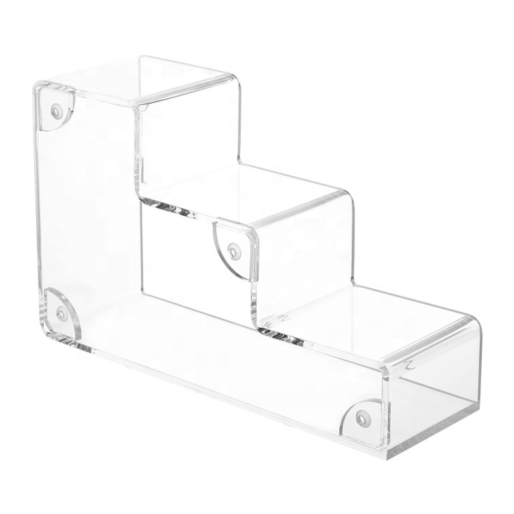 Clear Acrylic 3 Tier Staircase Cascading Floating Shelf Collectible Display Case Acrylic Display Wall Shelf