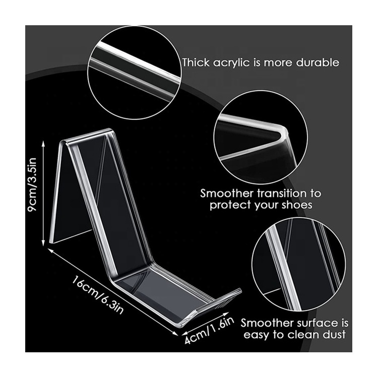 Acrylic Clear Shoe Display Rack Holder Acrylic Display Stands Shoe Store Display Stands for Women's Sandal, Sports Shoes