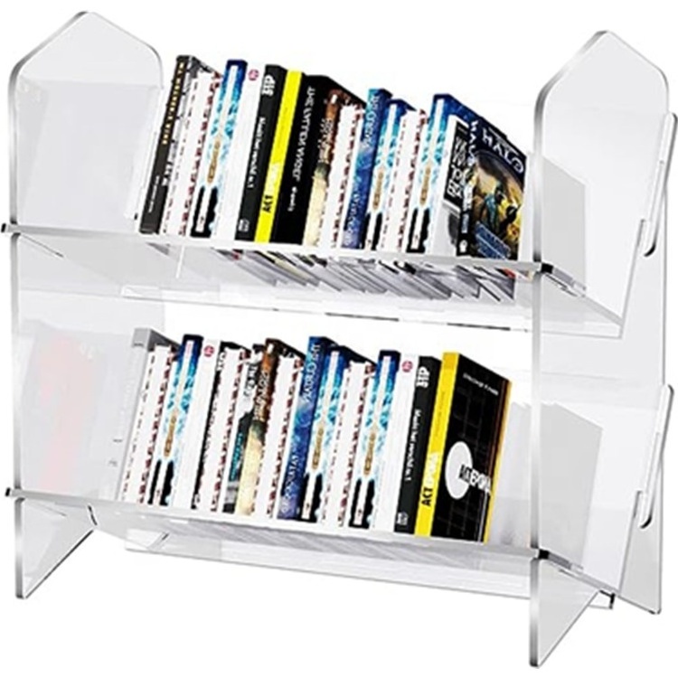 Acrylic Desk Bookcase Storage Organizers Display Narrow Book Shelf