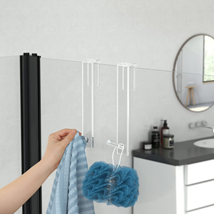 High Quality Extended Shower Door Hooks Acrylic Over Door Hooks For Bathroom Frame