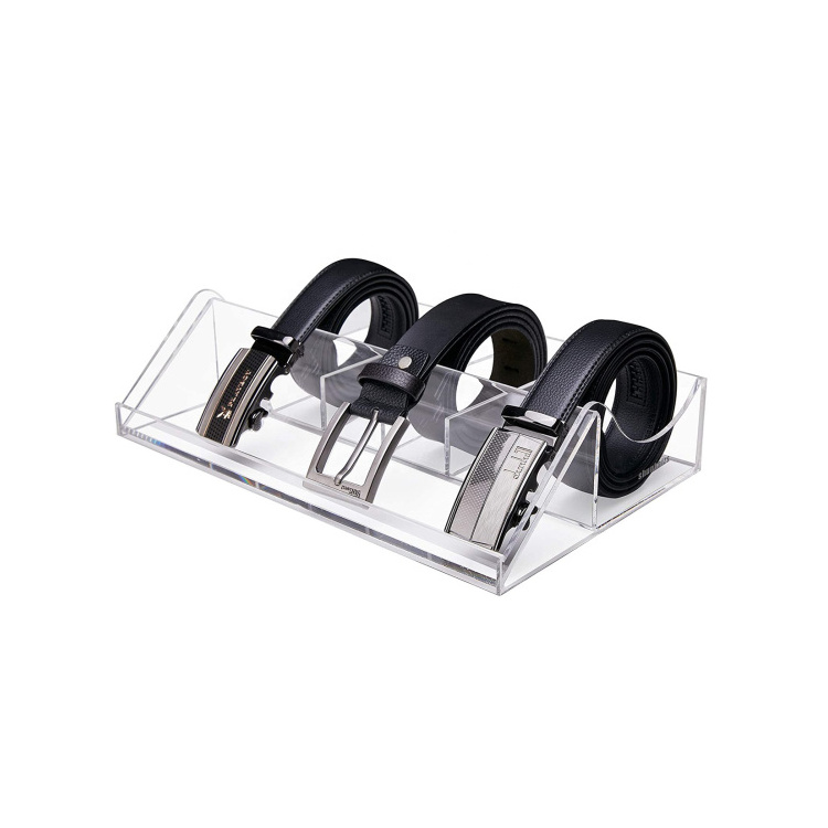 Hot Sales Clear Acrylic Belt Organizer Display For Clothing Belt Acrylic Display Stand For Shop Show Home Mall Holder Case