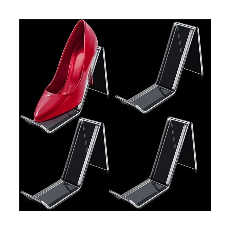 Acrylic Clear Shoe Display Rack Holder Acrylic Display Stands Shoe Store Display Stands for Women's Sandal, Sports Shoes