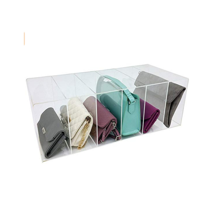 Modern Clear Hot Sales Custom Acrylic Riser Display Plexi Bag Display  Bags Display Acrylic Transparent Stand Case Holder