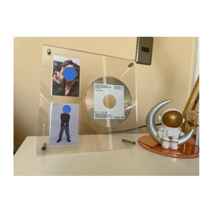 Kpop Acrylic Album Cd/Photocard Display Stand, Holds 2 Photocards Display Frame Clear Shelf Photocard Display Frame  Holder