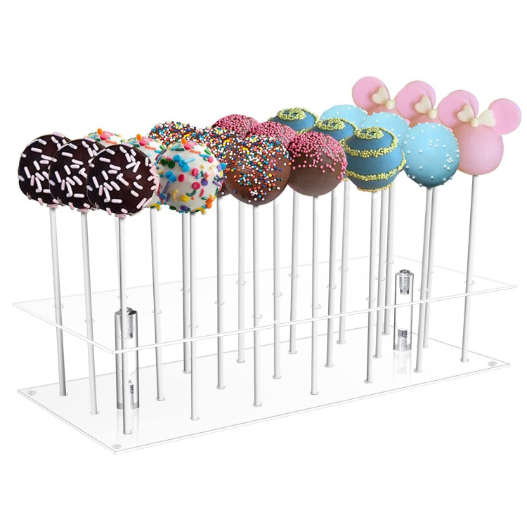 Candy Box Cake Pop Stand,21 Hole Clear Acrylic Lollipop Holder, Lollipop Sticks Weddings Baby Showers Birthday Parties