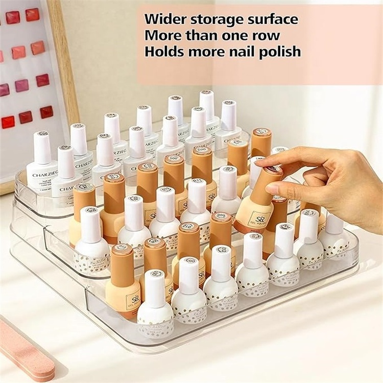 Noble Fashion Nail Polish Storage Box Transparent Acrylic Display Rack Art Supplies Storage Rack For Bedroom Display Shop