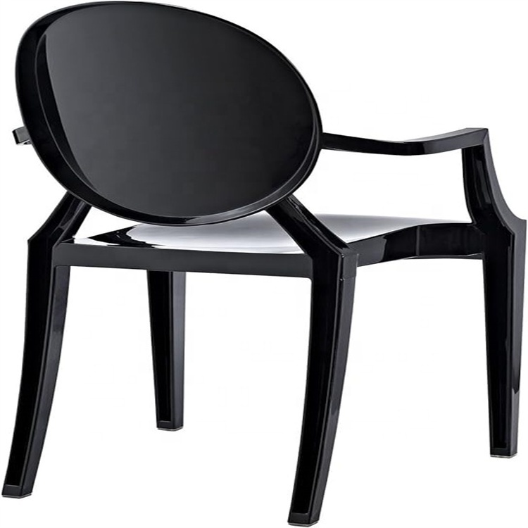 Fashion Rugged Acrylic Black Stacked Chair Acrylic Dining Room Armchair for Living Room Dining Room Computer Table