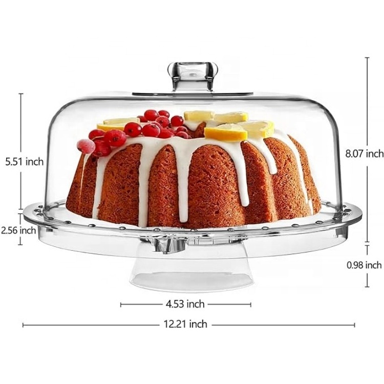 Easy-to-clean Rugged Acrylic Cake Rack Acrylic with Domed Cake Display Rack Dessert Display Rack for Family Party