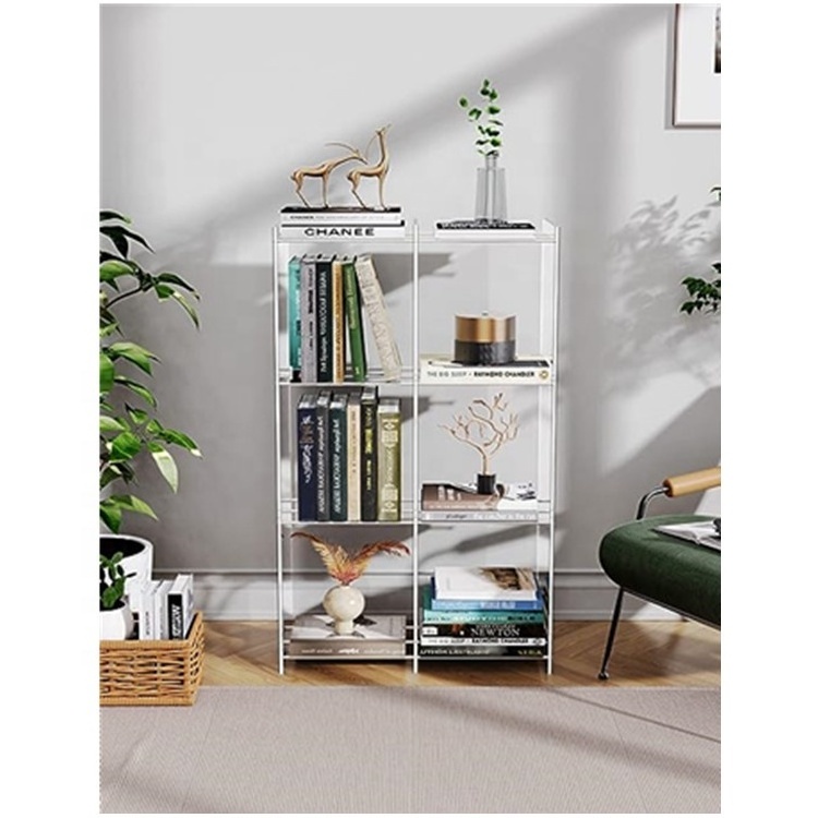 Acrylic Narrow Bookshelf Corner Book Shelf Organizer for Kids Modern Display Storage