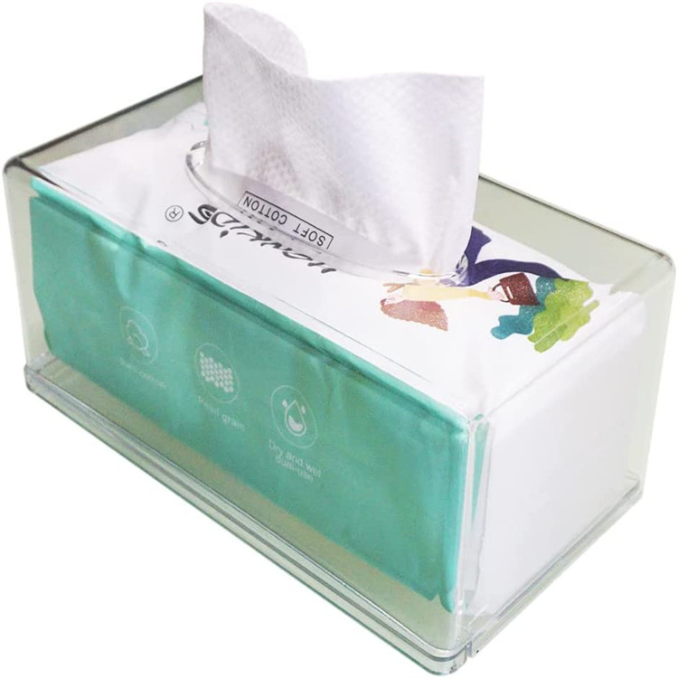 Plastic Clear Acrylic Tissue Box Holder Napkin Paper Bag For Toilet Office Home Hotel Table Car Restaurant With Lid