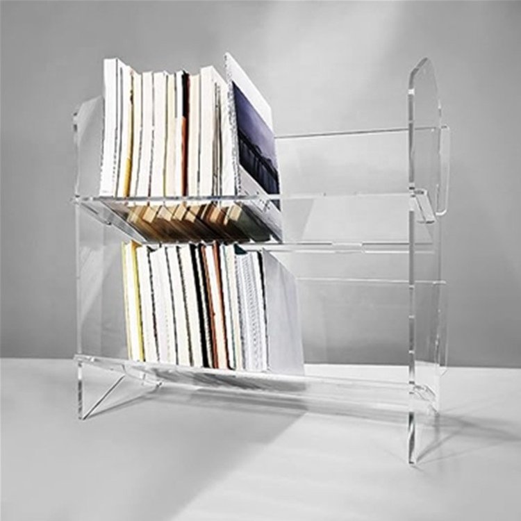 Acrylic Desk Bookcase Storage Organizers Display Narrow Book Shelf