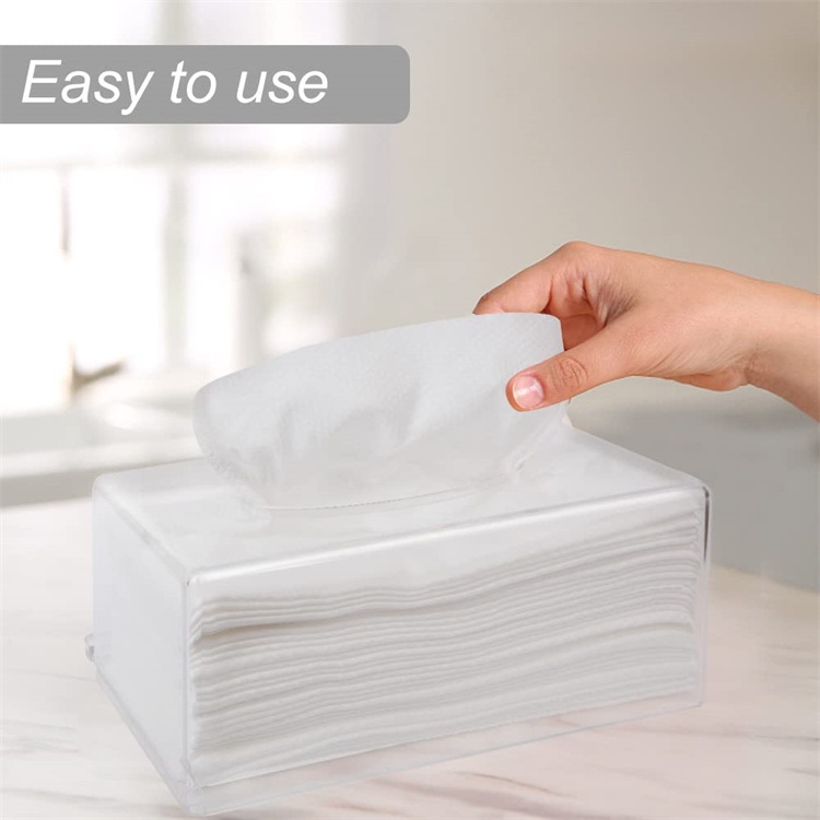 Plastic Clear Acrylic Tissue Box Holder Napkin Paper Bag For Toilet Office Home Hotel Table Car Restaurant With Lid