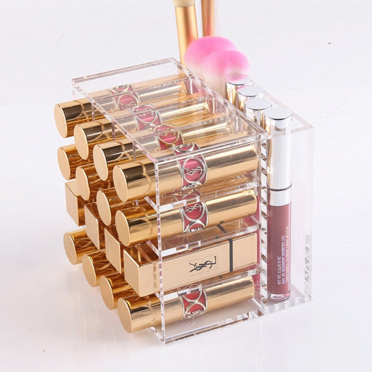 Lipstick Box Display Stand Sundry Storage Box Acrylic Makeup brush Organizer Lip Gloss Holder