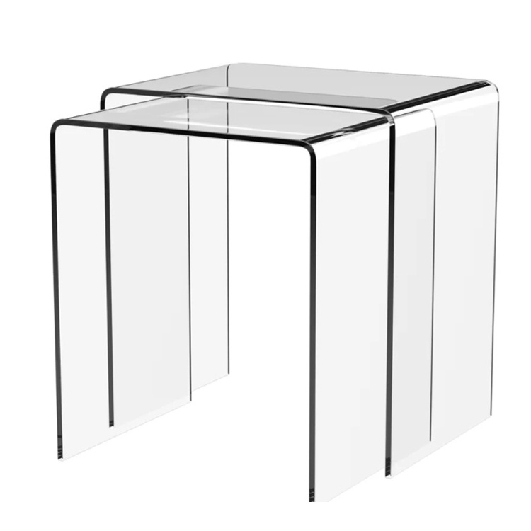 FACTORY CUSTOMIZED HOME DECORATION TRANSPARENT ACRYLIC NESTING TABLE ACRYLIC SIDE TABLE WITH DIFFERENT SIZES