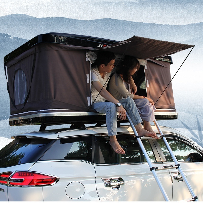 Suv pop-up open outdoor canvas camping box ABS automatic hard shell roof top car rooftop tent for sale