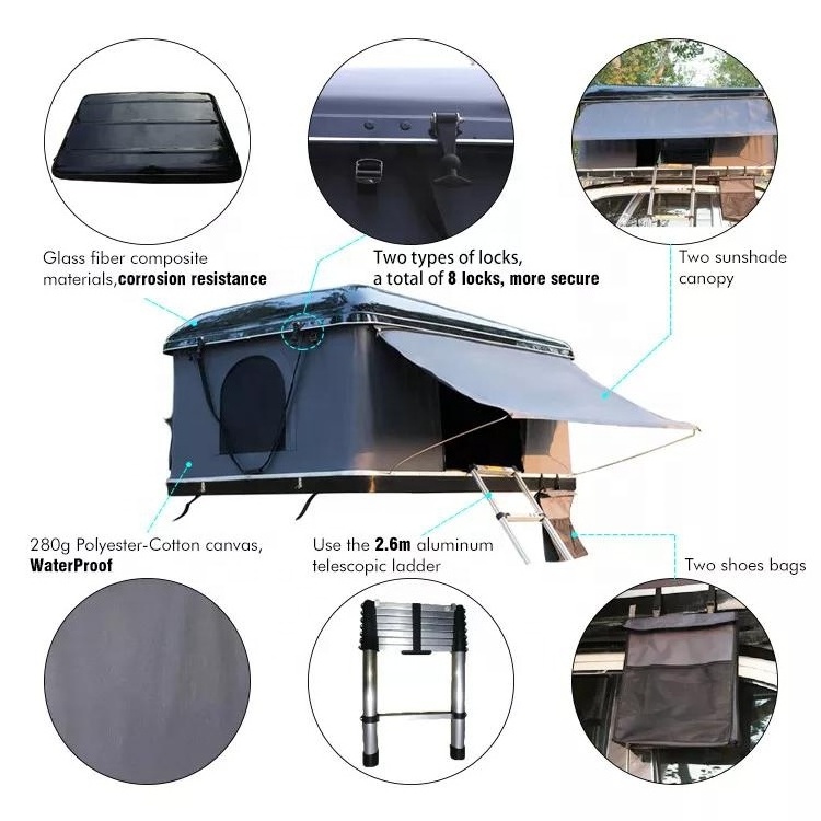 Aluminum car roof top tent replacement canopy top for pop up canopy tent offroad roof tent hard shell